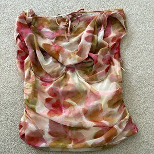 ASTR The Label Floral Cowl Neck Underwire Top Small